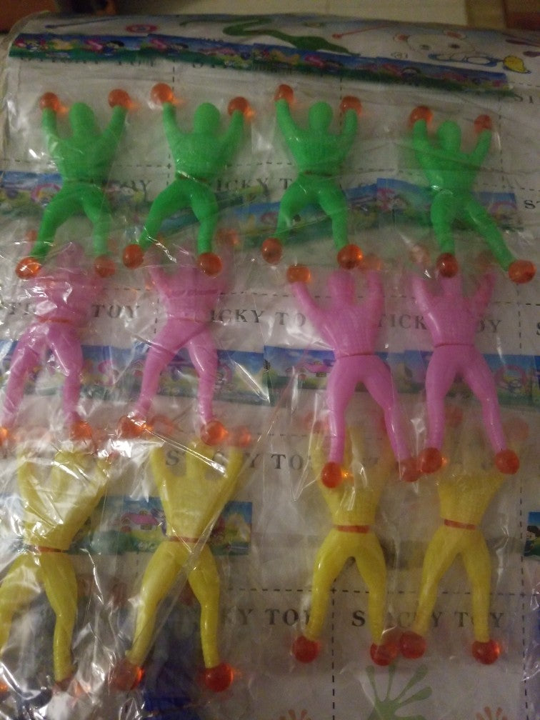 Pack of 20 sticky spiderman climbing wall toy