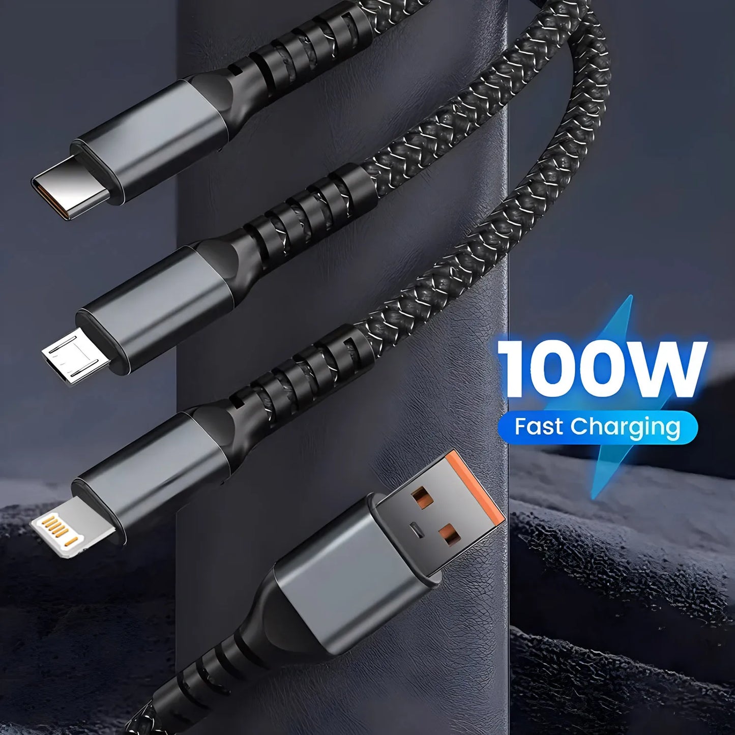 100W Fast Charging Cable Multi Charger Cable
