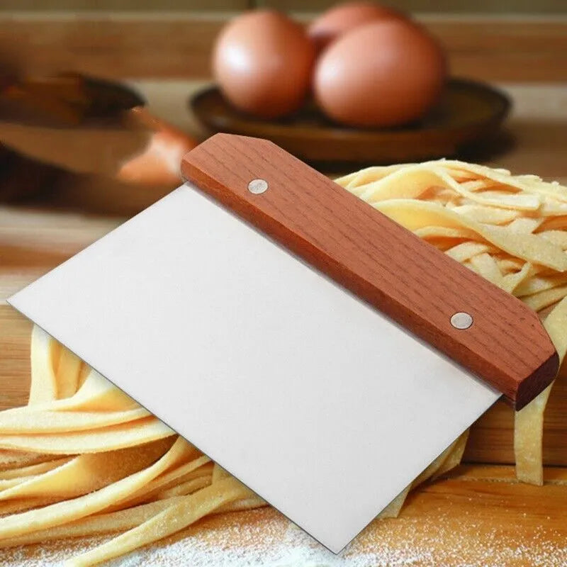 Stainless Steel Bench Scraper with Wooden Handle