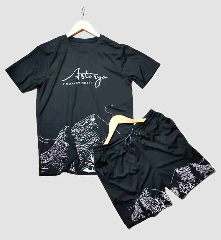Mountains printed Astarya Men's 2 pcs short