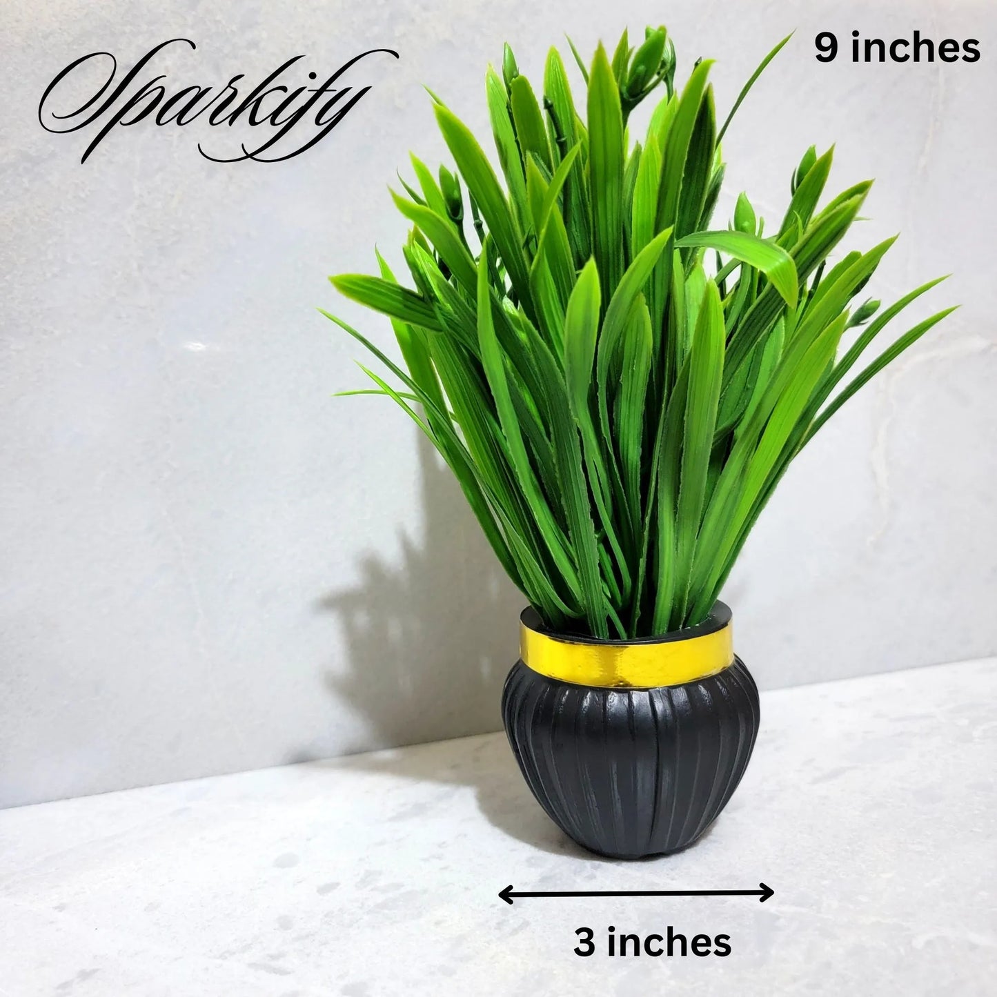 Set of 3, 5 Artificial flowers Small Plants -