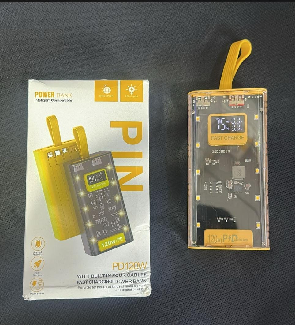 20000 MAH 66W FAST CHARGING TRANSPARENT POWER BANK