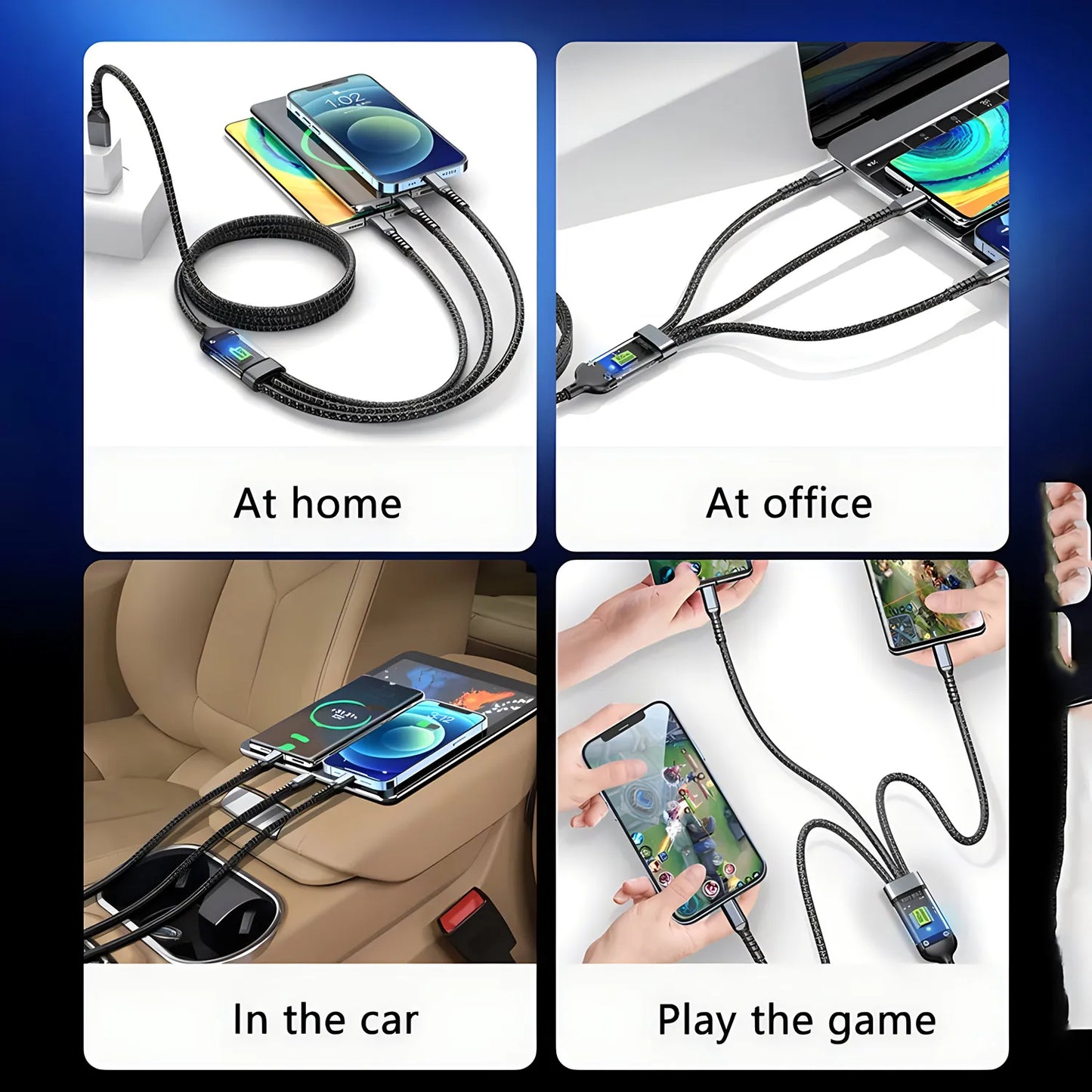 100W Fast Charging Cable Multi Charger Cable