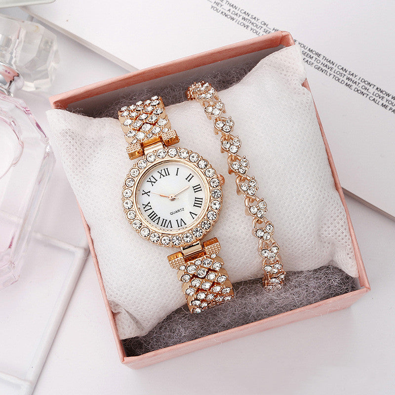 Foreign Trade Fashion Roman Pattern Diamond Women's Watch