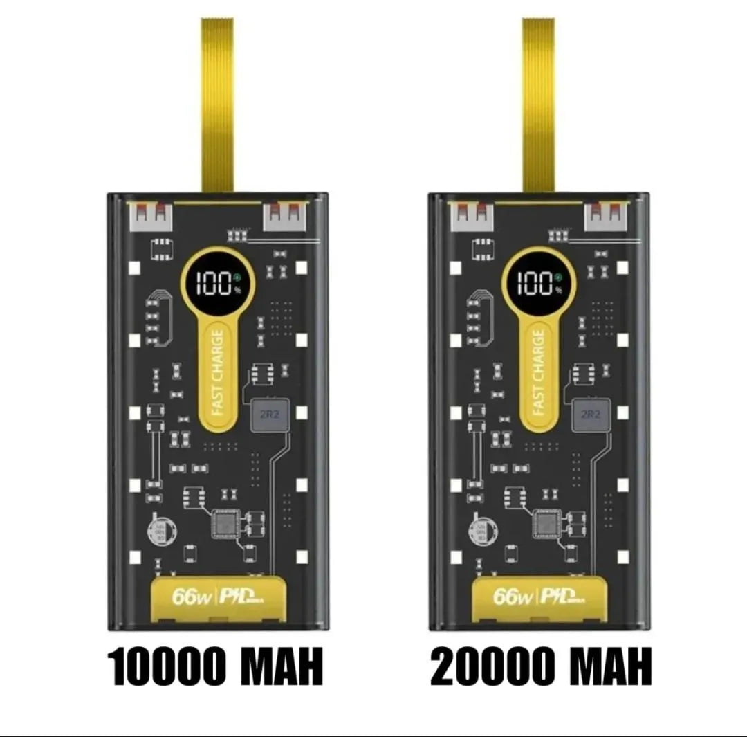 20000 MAH 66W FAST CHARGING TRANSPARENT POWER BANK