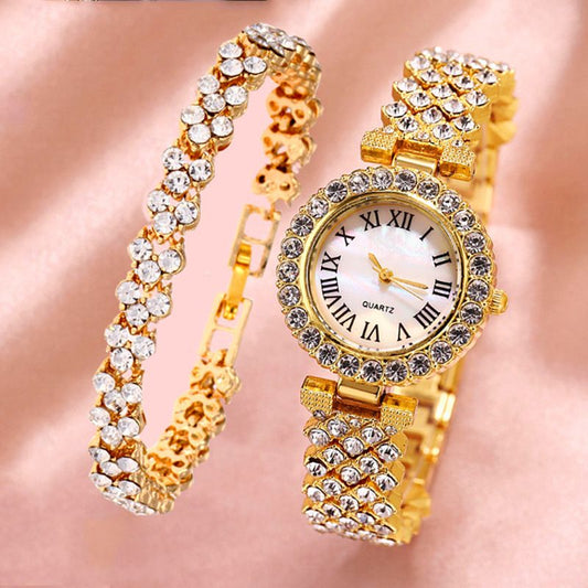 Foreign Trade Fashion Roman Pattern Diamond Women's Watch