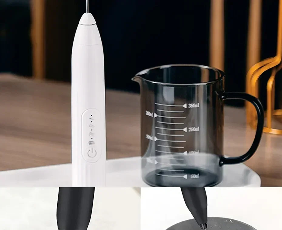 2 in 1 USB Rechargeable Electric Egg And Coffee Beater