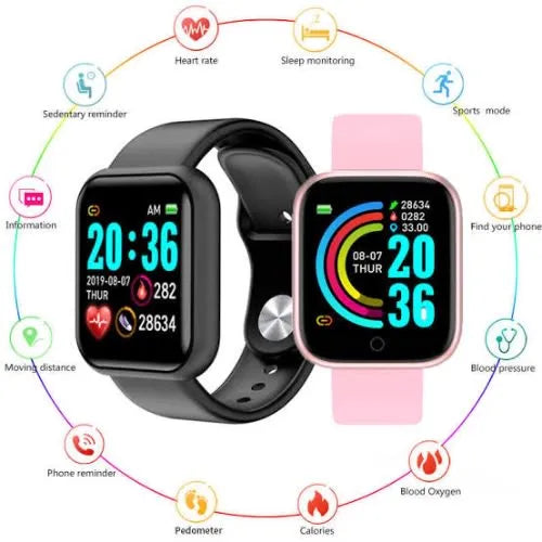 D20 Bluetooth Smart Watch for Men, Waterproof Fitness Tracker
